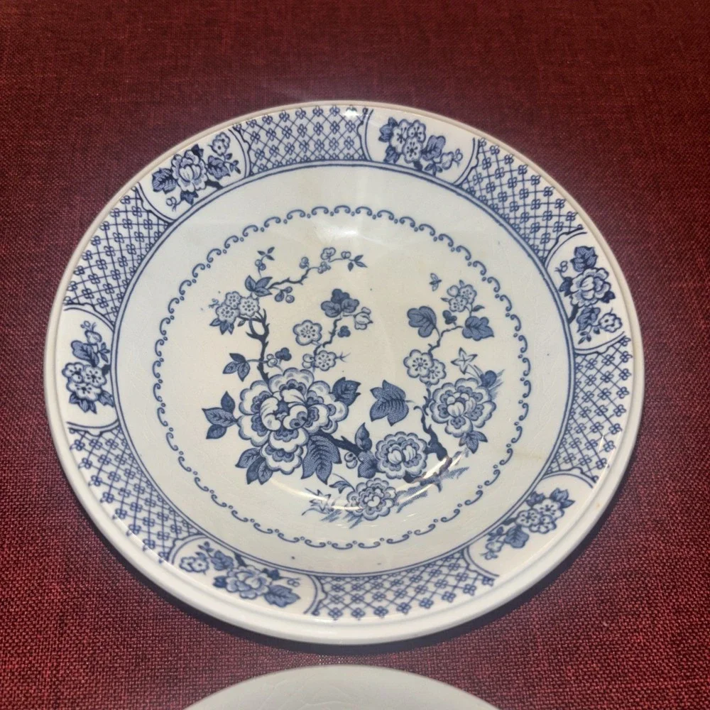 Johnson Brothers Kyoto‎ 2 Fruit Bowl  White Blue Good Floral Ironstone England